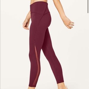 Lululemon Athletica Train Times Deep Rouge Leggings
